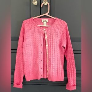 Lilly Pulitzer Girl’s cable knit cardigan. Size 8 great condition. Pink